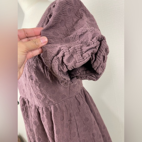 MADEWELL Women’s Floral Quilted Puff-Sleeve Doll Mini Dress in Fig Multi Jaq Lg - Picture 9 of 15